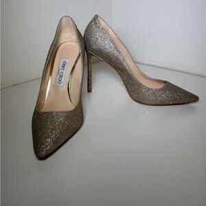 Jimmy Choo Glitter Pumps - Silver